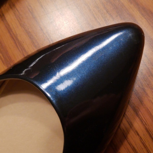 ***Dark teal pointed toe ballet flats SZ 7.5 - Picture 2 of 5